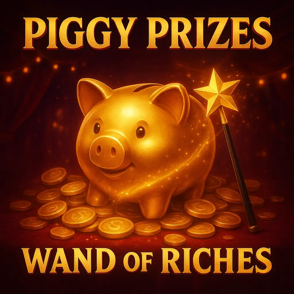 Piggy Prizes Wand of Riches slot game cover art